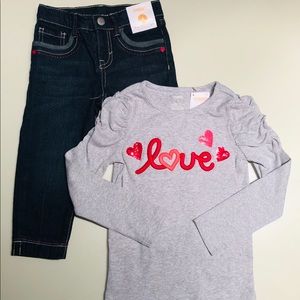 Girl outfit/ jean capris and shirt